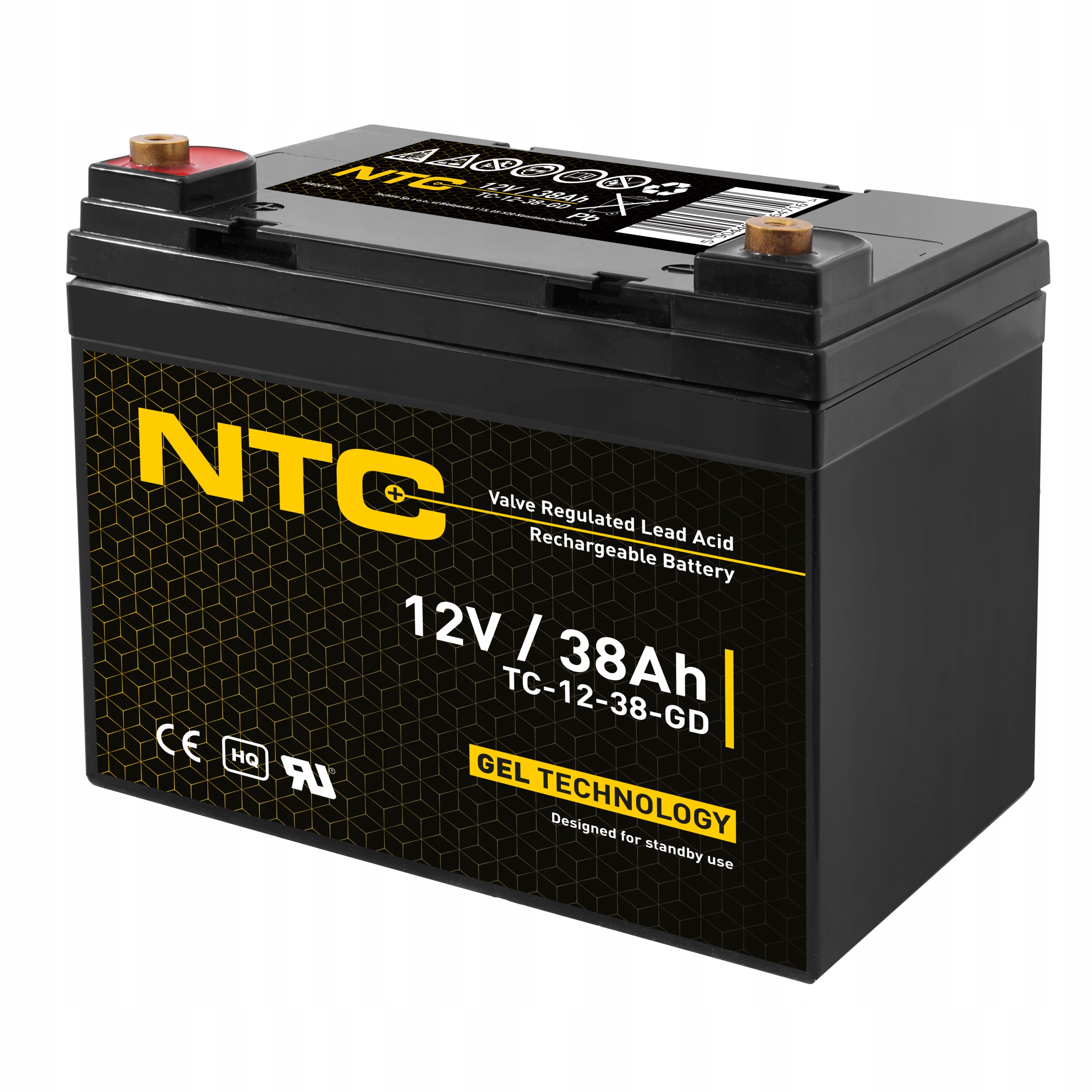 Akumulator Żelowy Bezobsługowy Ntc 12V 38Ah (wymiar 33Ah/36Ah)