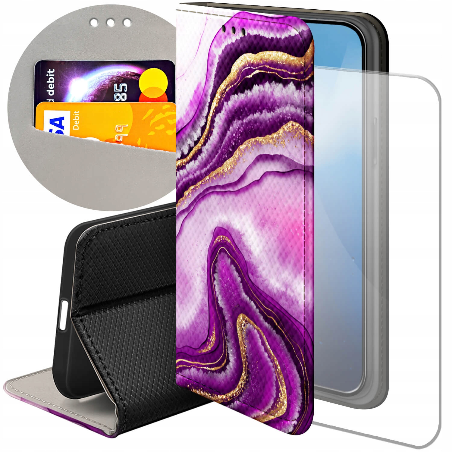 

Etui z Klapką do Redmi Note 4 /note 4X wzory+SZKŁO