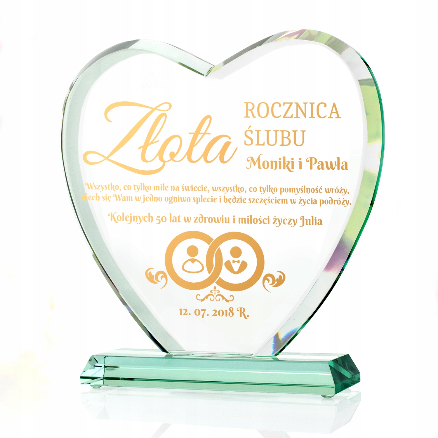 

na 50 rocznicę Ślubu Statuetka z Grawerem