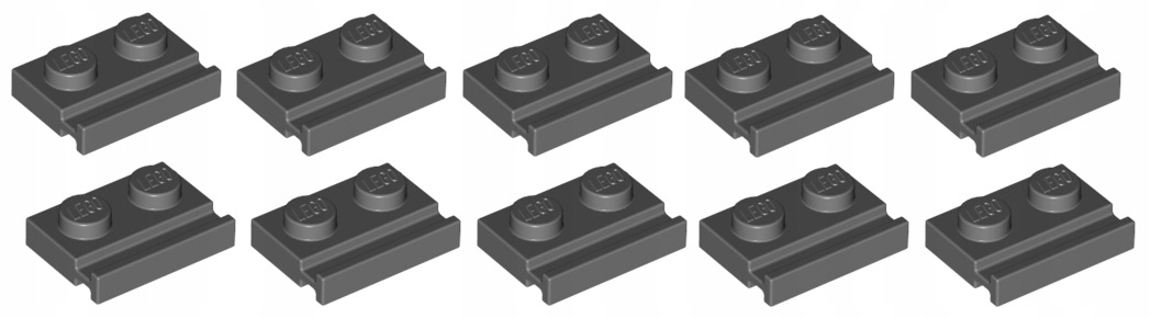 

Lego płytka z krawędzią 1x2 c. szara 10 szt. 32028