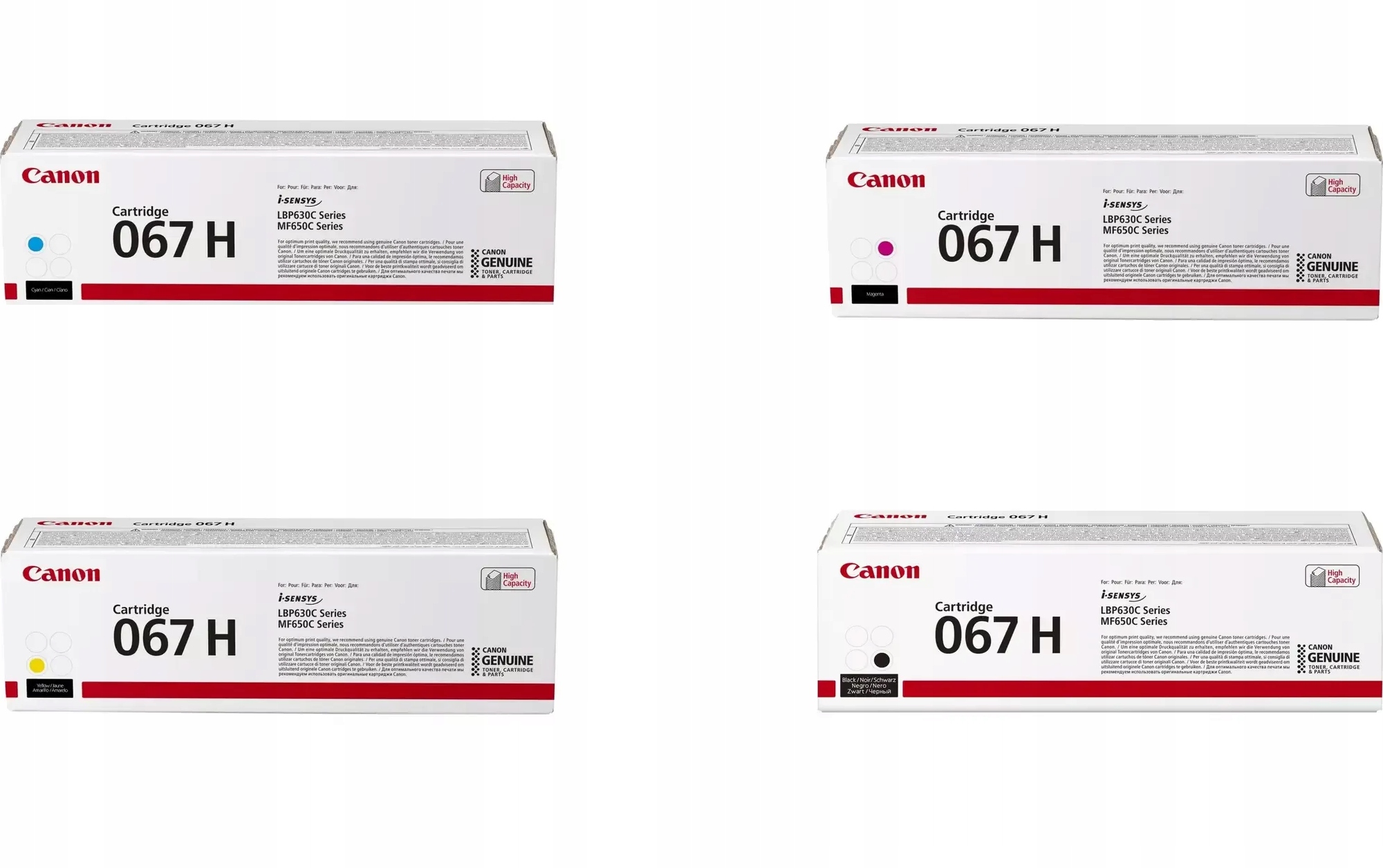Sada tonerov Canon 067H 5103C002 5104C002 5105C002 5106C002 4ks Cmyk