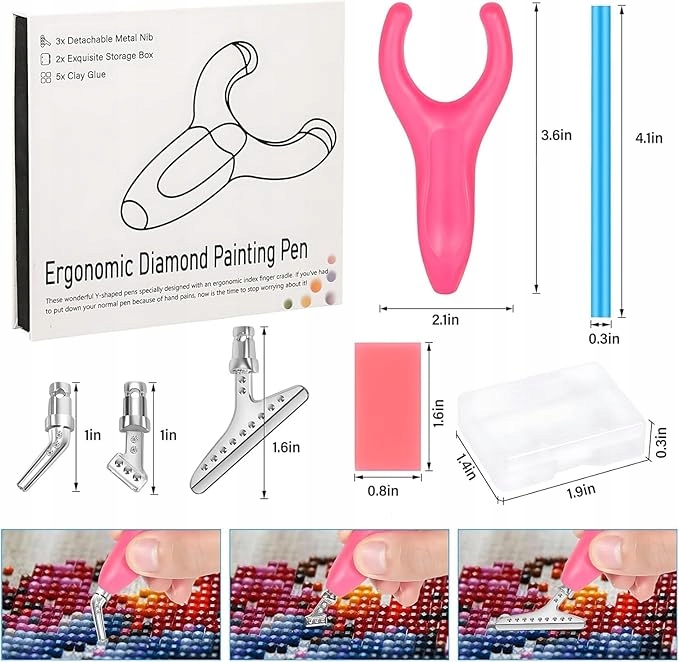 ergonomiczny DŁUGOPIS DO HAFTU DIAMENTOWEGO DIAMOND PAINTING pen końcówki