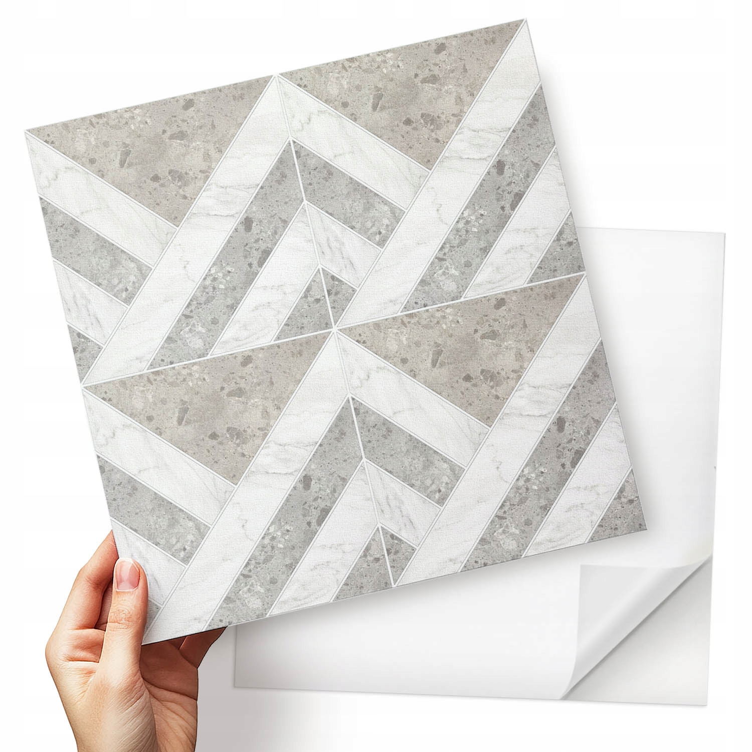 Vinylové samolepící dlaždice, geometrický motiv 9x30x30 cm