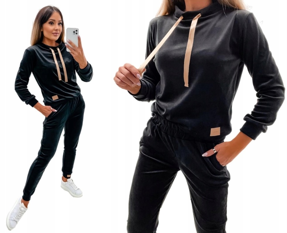 Krásný Dámský Velurový Tepláková Souprava Premium Polský Výrobek Barvy L