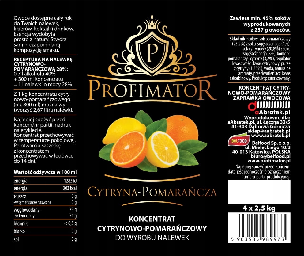 Концентрат ПРОФИМАТОР лимон-апельсин 2,5 кг