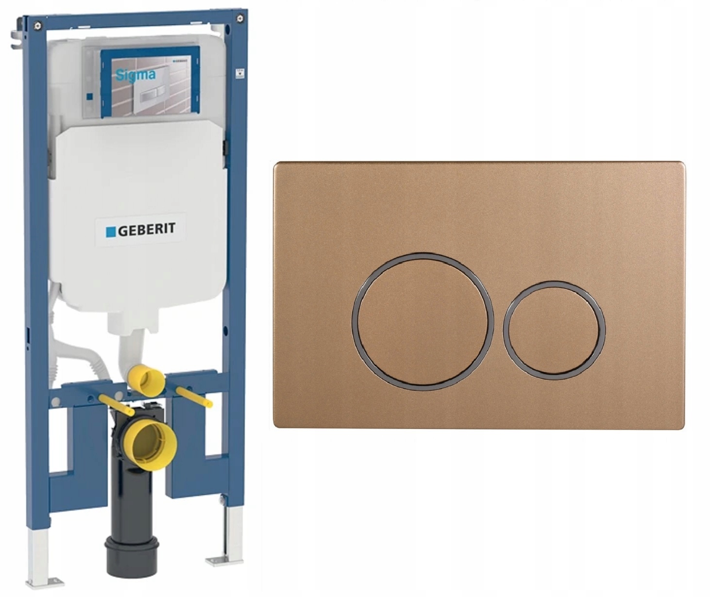 Set Wc rošt Geberit Slim 8 cm UP720 tlačidlo Dopio zlaté