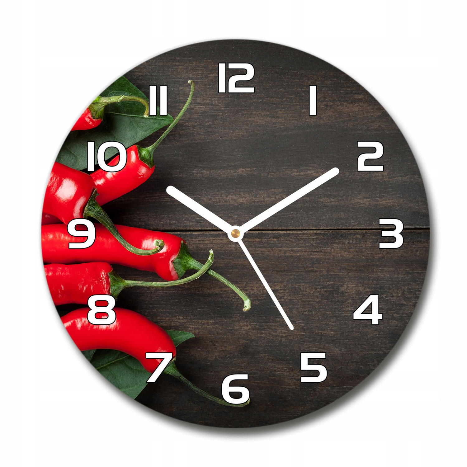 

Zegar szklany okrągły Papryczki chilli fi 30 cm