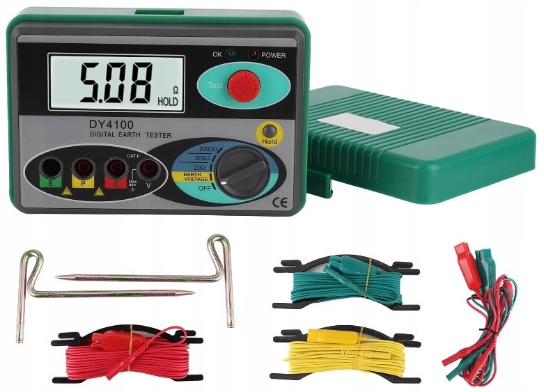 Merač Odporu Uzemnenia DY4100 Digitálny Tester LCD Meranie Odporu