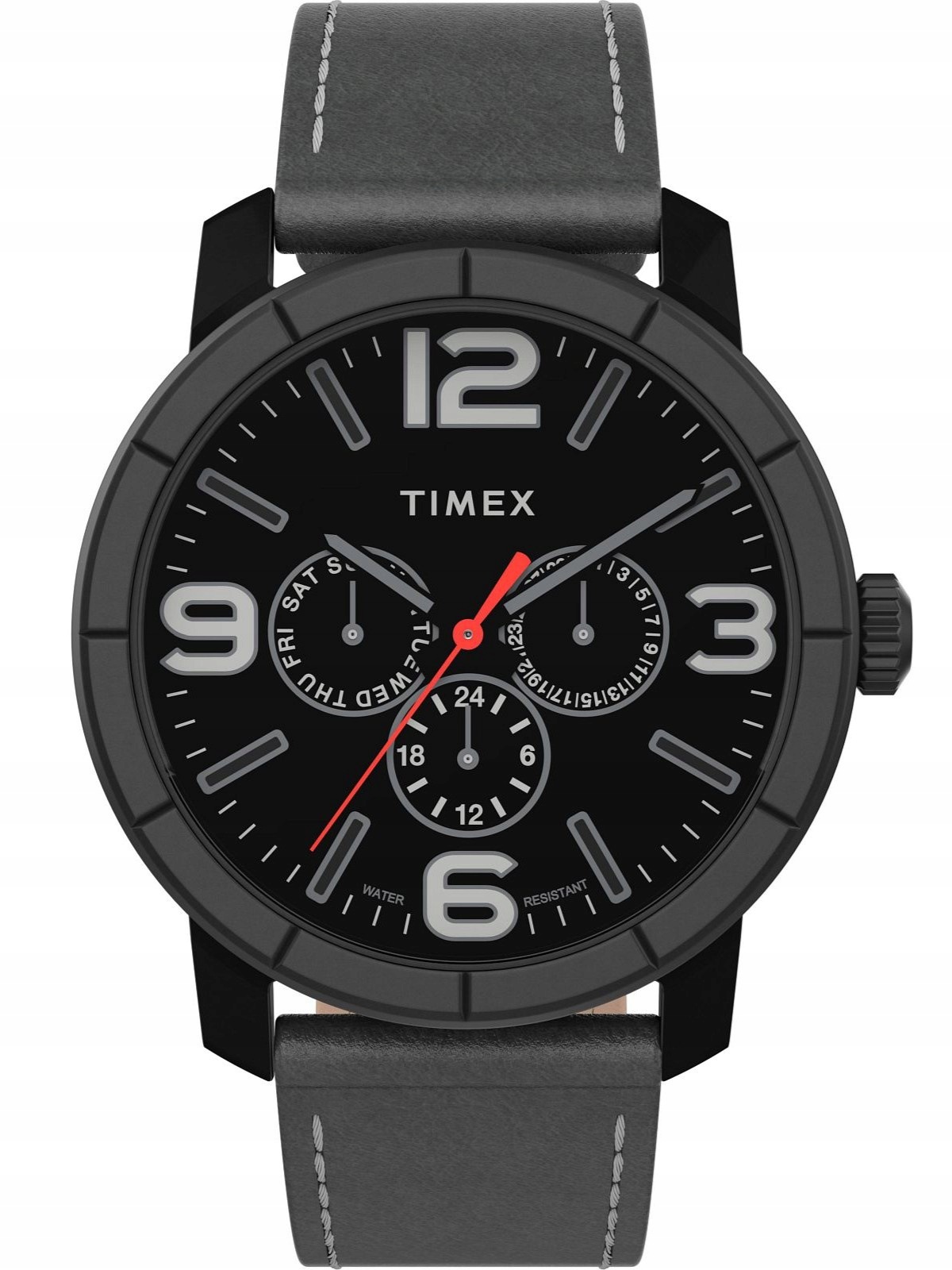 Pánské Hodinky Timex TW2U15200 Šedý Kožený Pásek 50 M Pro Den Chlapců