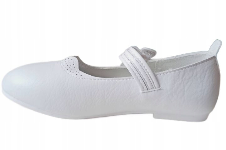 BIAŁE BUTY BALERINY KOMUNIJNE R.20 WKŁADKA SKÓRA PROFILOWANE P2-73 Kolor biały