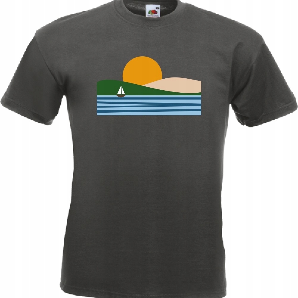 

Koszulka żaglówka jezioro natura L grafitowa