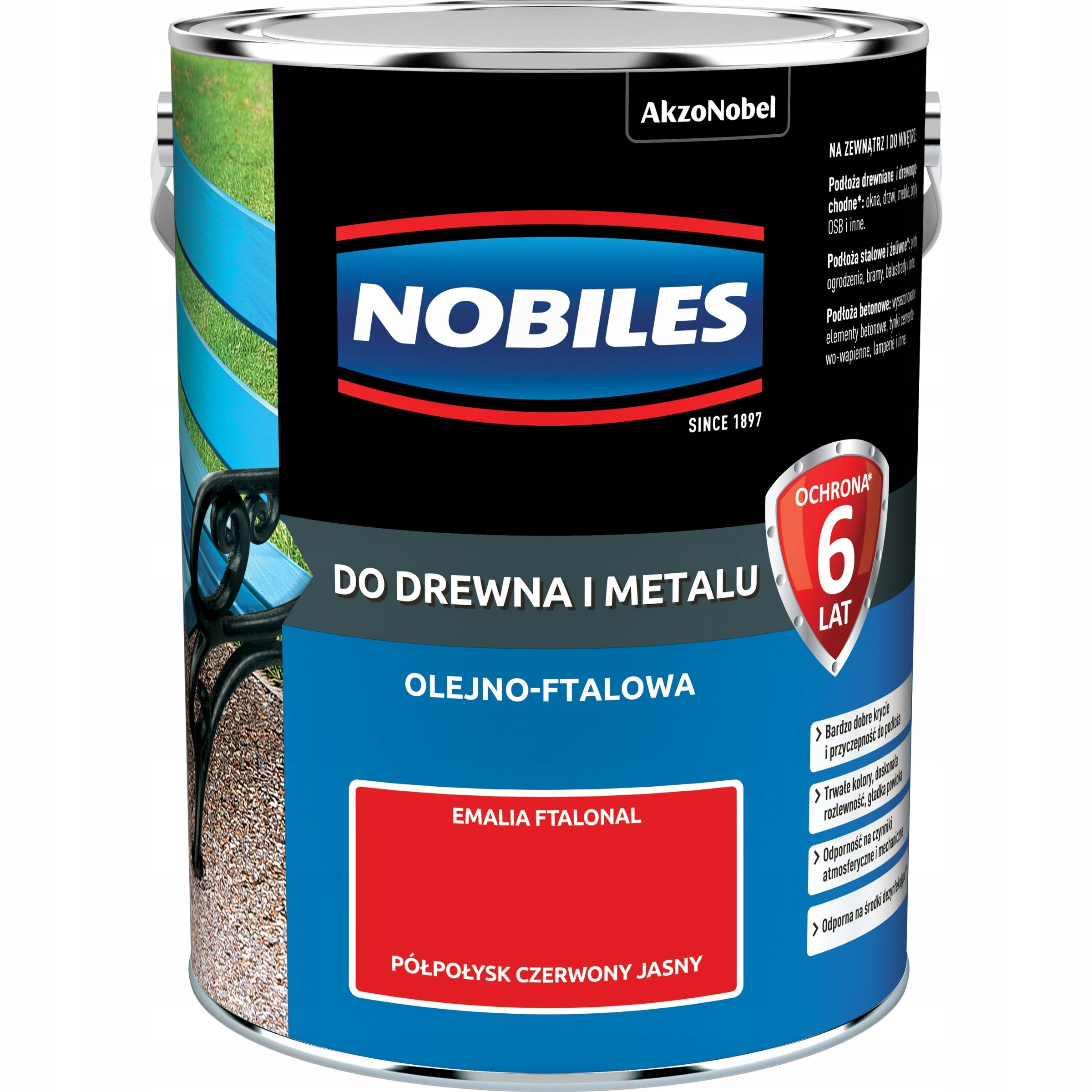 Nobiles Ftalonal Czerwony Jasny Półpołysk 5L