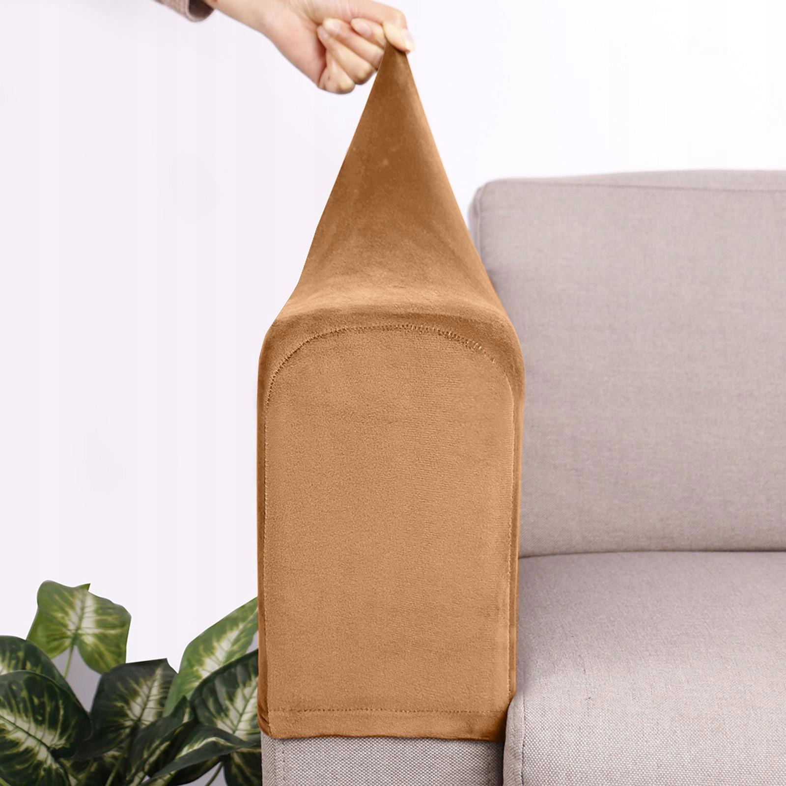 1pair Sofa Armrest Cover Thickened Furniture Chair Arm Protector Camel Rodzaj inny
