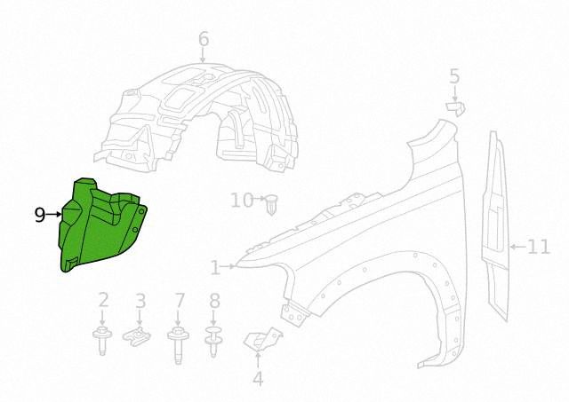 Ram 1500 TRX V 6.2 copertura grembialina nadkola destra anteriore 2021-2024