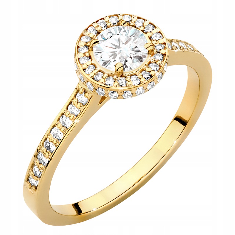 Zlatý Prstýnek pr. 585 Kolo s laboratorními diamanty 0,87 ct Gravírování