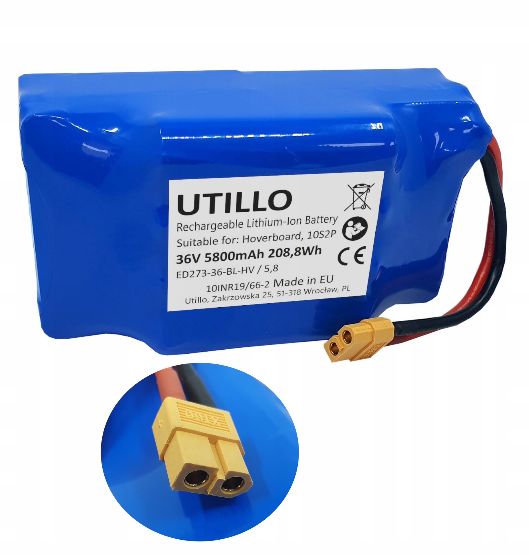 Bateria Akumulator do Hoverboard Deska Deskorolka Manta Samsung 10S2P 5,8Ah