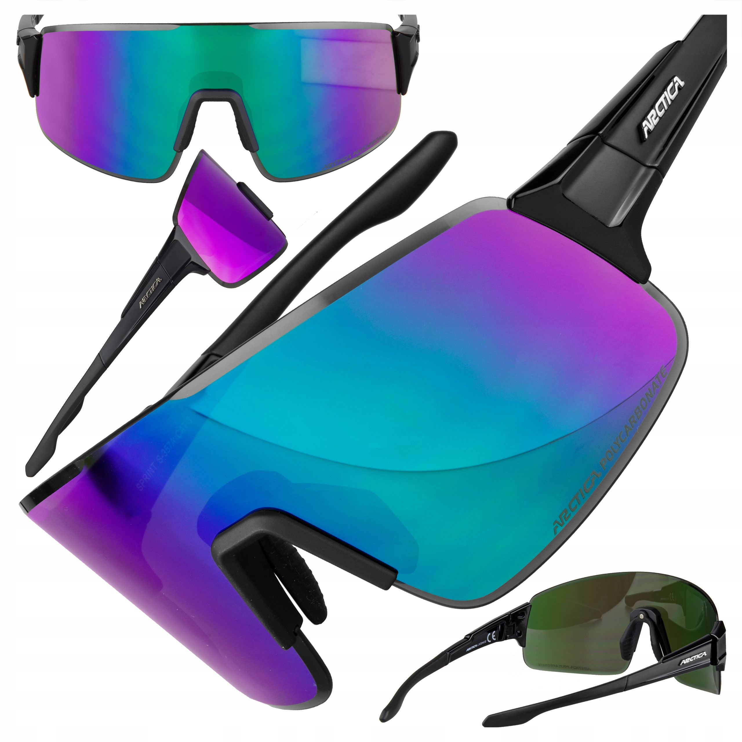 Cyklistické Brýle Arctica Sprint S-357A Velké Bezrámečkové Zrcadlové Revo