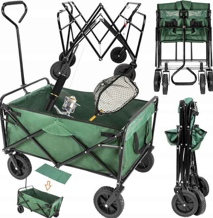 Wózek Na Ryby Wędkarski Transportowy Składany Duże Koła