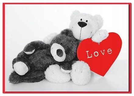 Karnet kolory koperta WALENTYNKI LOVE SERCE misie