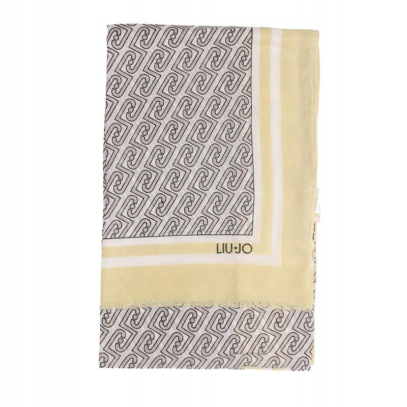 Dámská šála Liu Jo 2A6039 T2745 40636 Avocado žlutá s logovaným vzorem