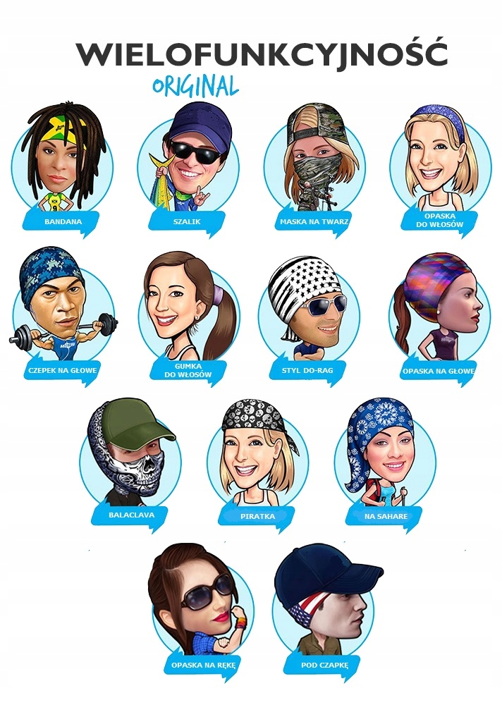 ANONYMOUS Bandana 3D komin chusta maska Marka bez marki