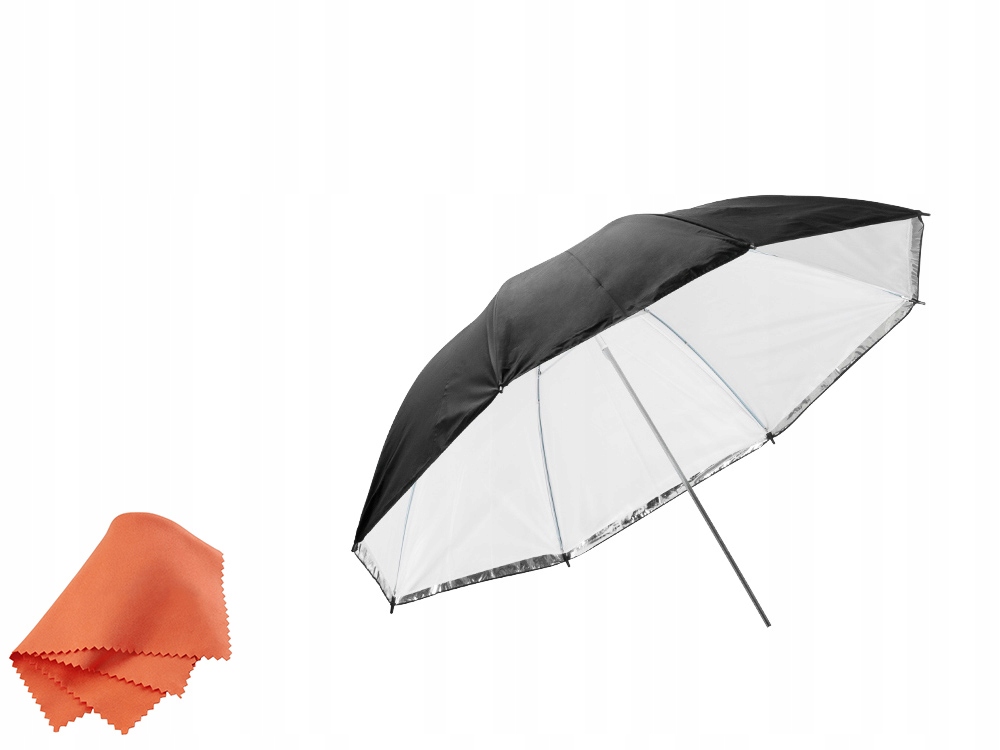 Отражающий зонт 90 см Серебряный с фото диффузор