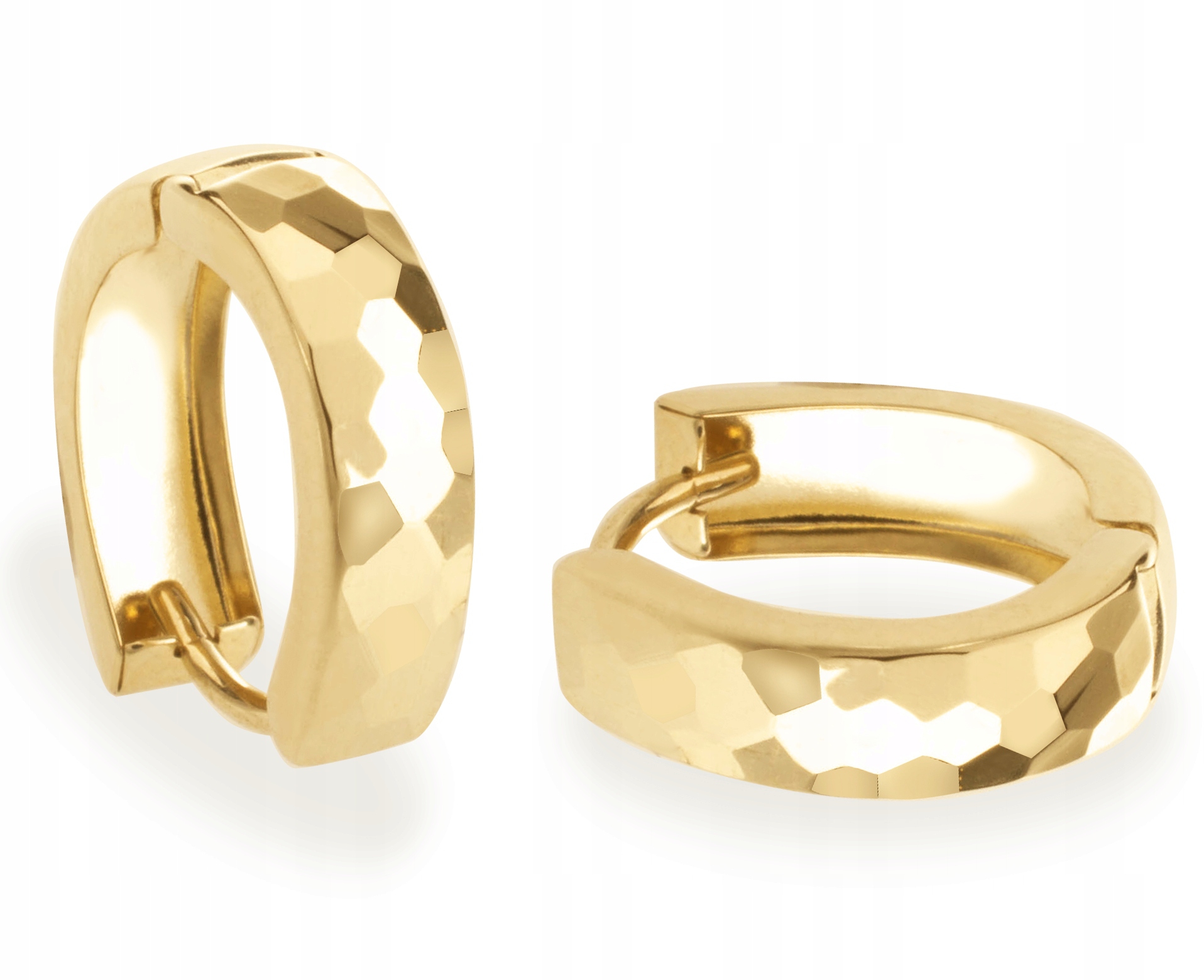 Piękne Damskie Złote Diamentowane Kolczyki Honey 14KT 585