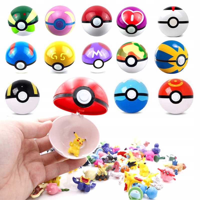 

13 Szt Figurka Pokemon Pokeball Zabawka+figurka