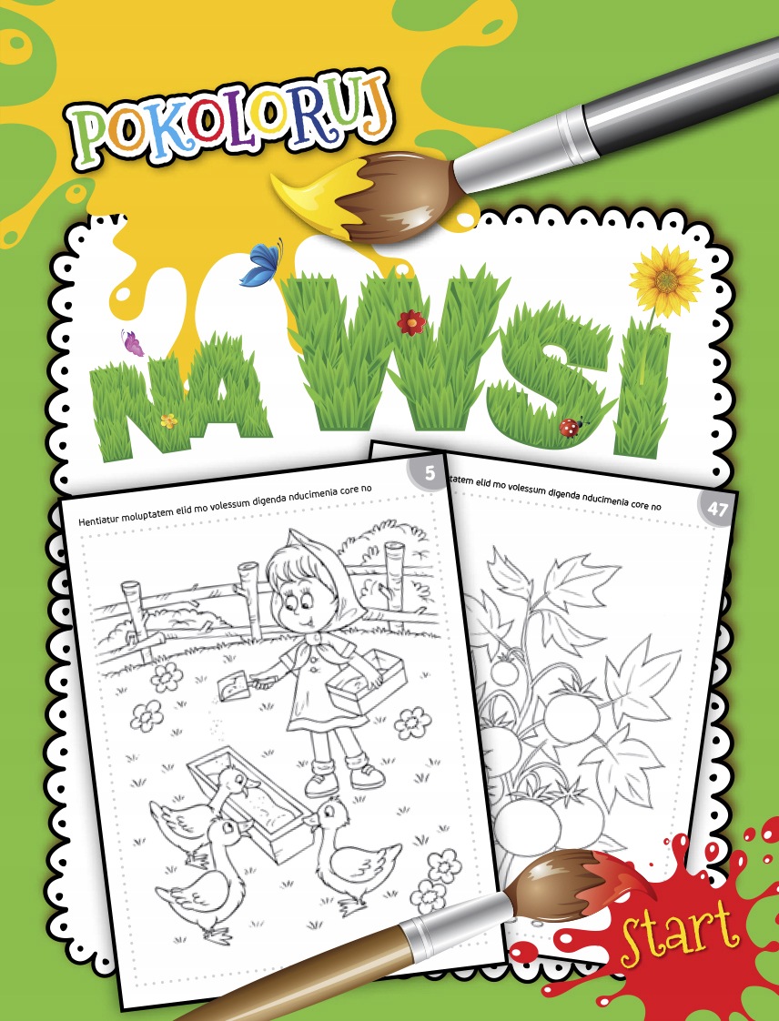 Na wsi. Pokoloruj