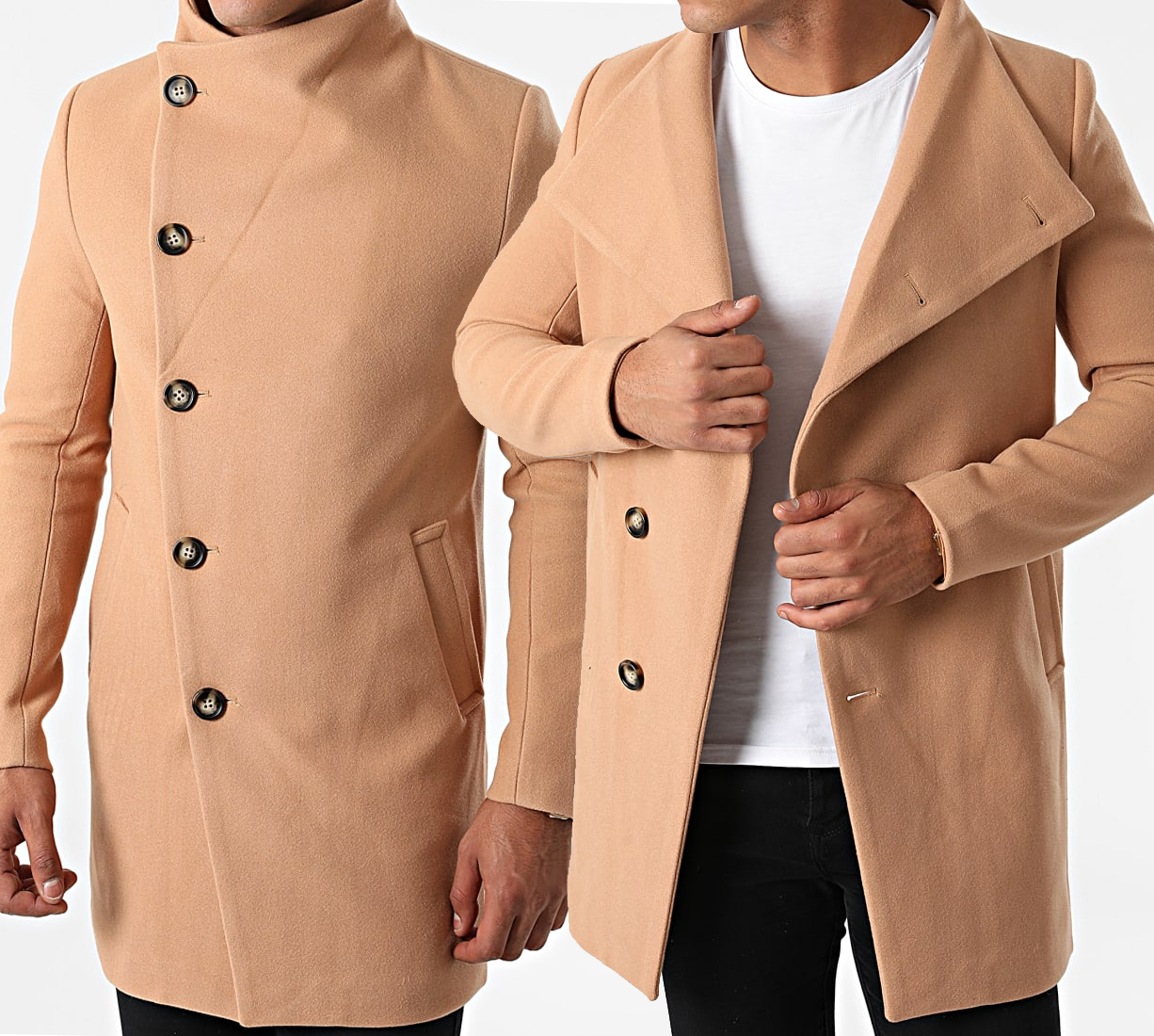 Pánský asymetrický přechodový kabát na jaro Velikonoce Elegantní Casual