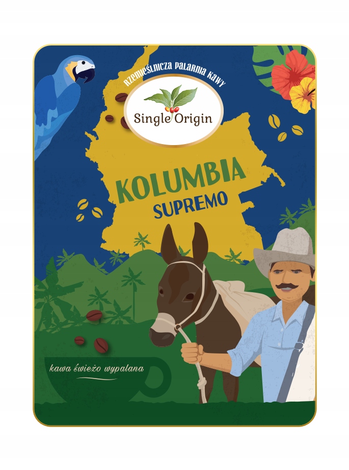 Levně Káva Kolumbie Supremo Single Origin 1000 g