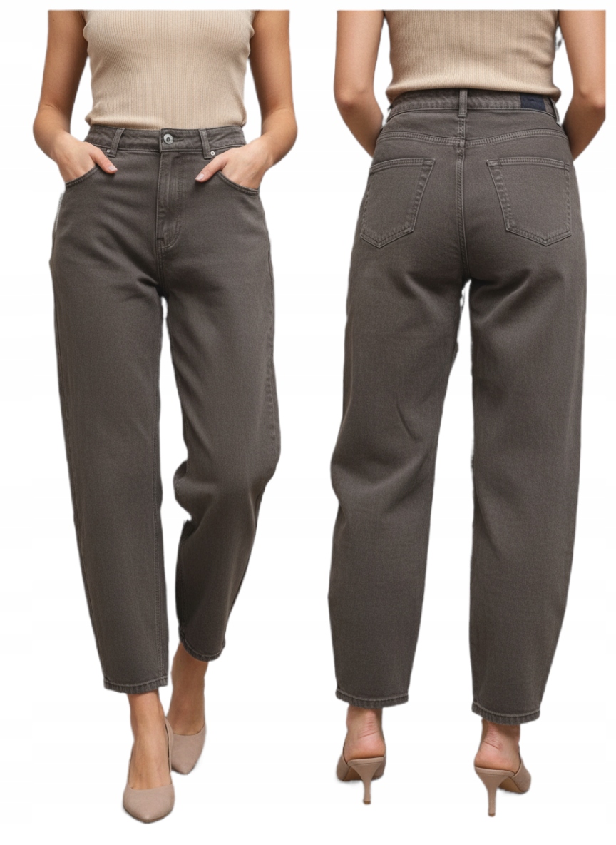 Dámské Džíny Široké Wide Leg Balloon Čokoládové Hnědé XL