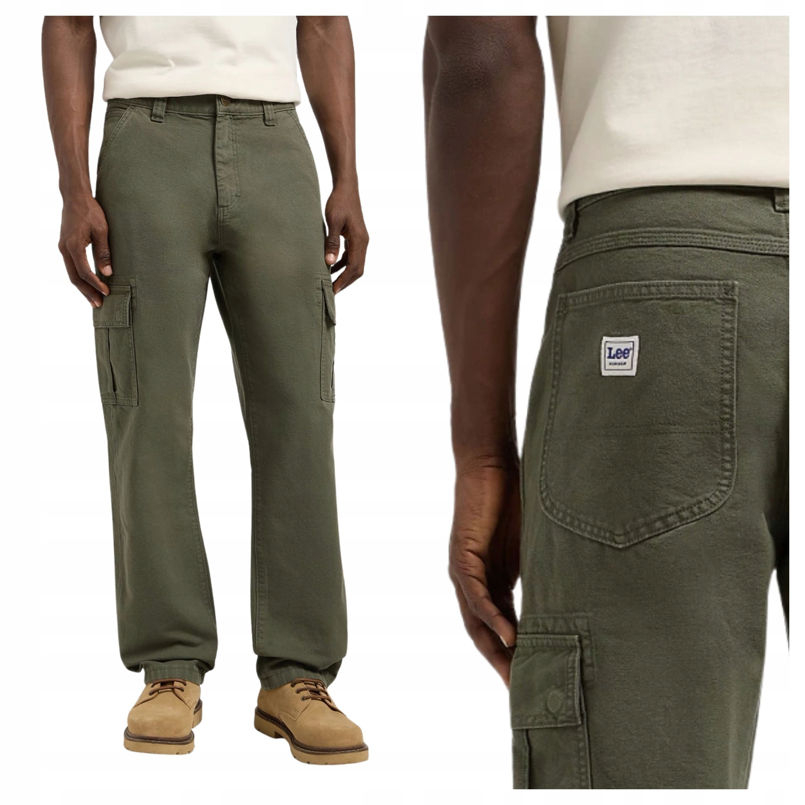 Pánské kalhoty Lee Cargo Oak Moss Látkové Klasické W34 L32