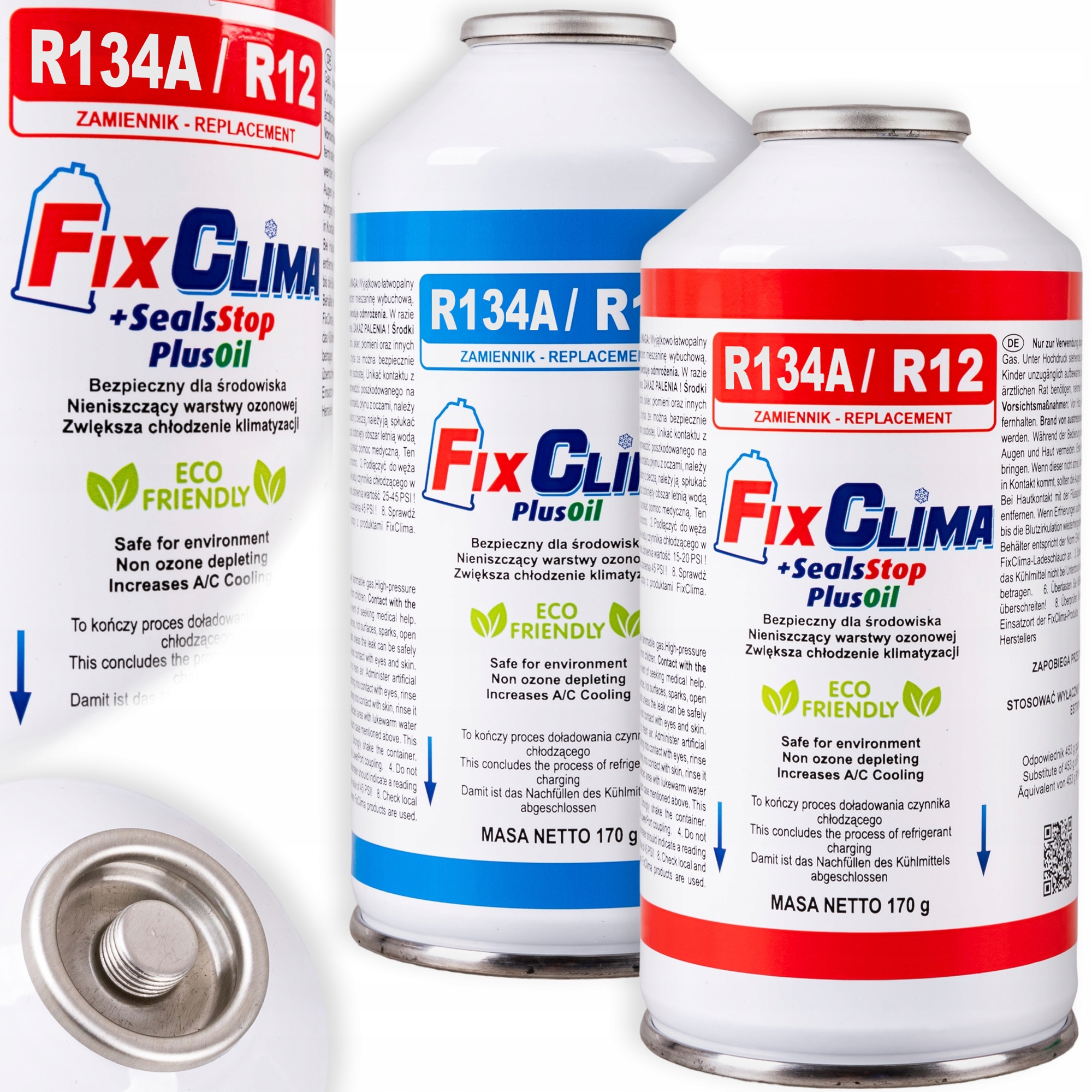 Plyn Pro Klimatizaci R134A Chladivo Těsnění 3V1 R134A