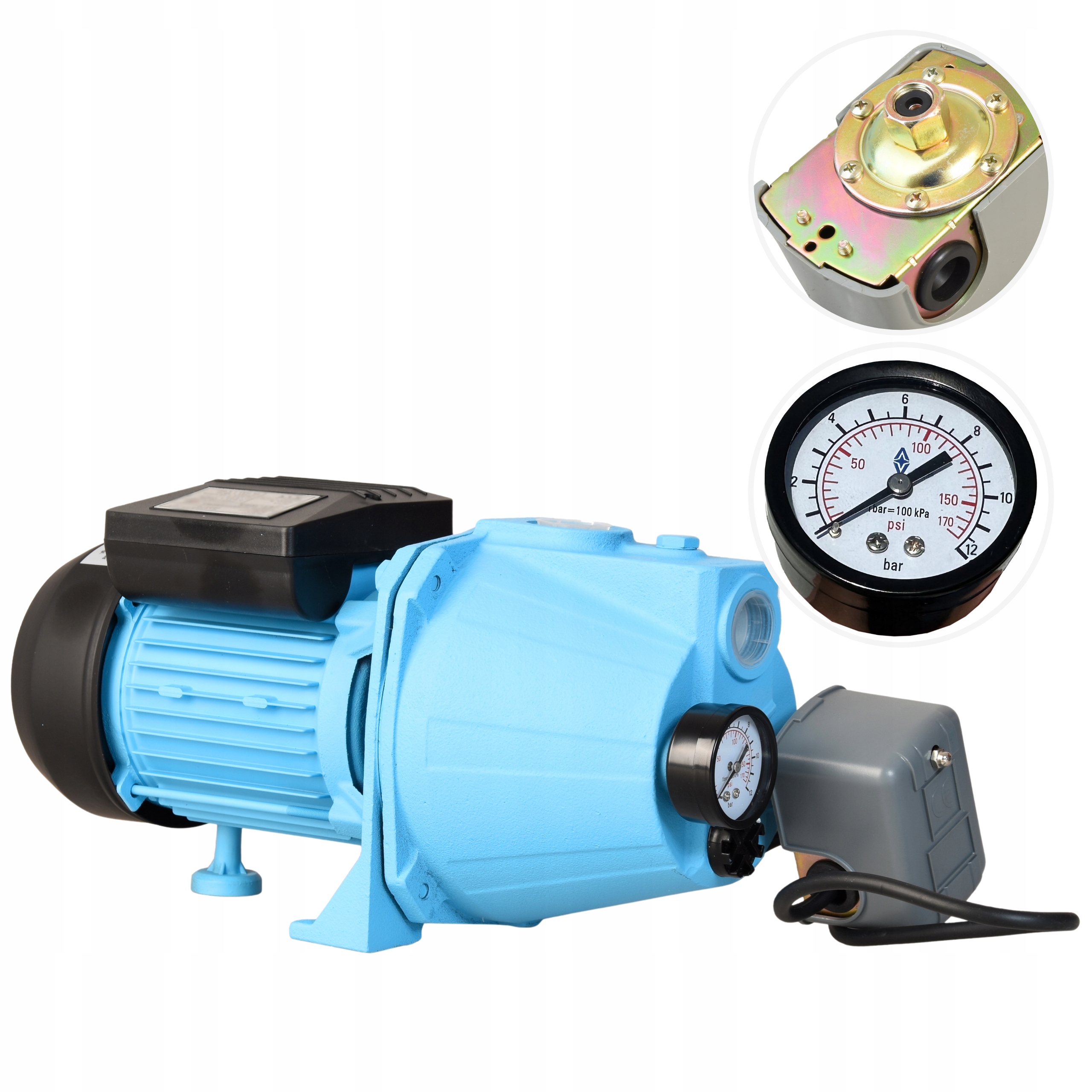 Výkonná Povrchová Pumpa 1100 W 60 L/min 5 Barů S Příslušenstvím Pro Hydrofor