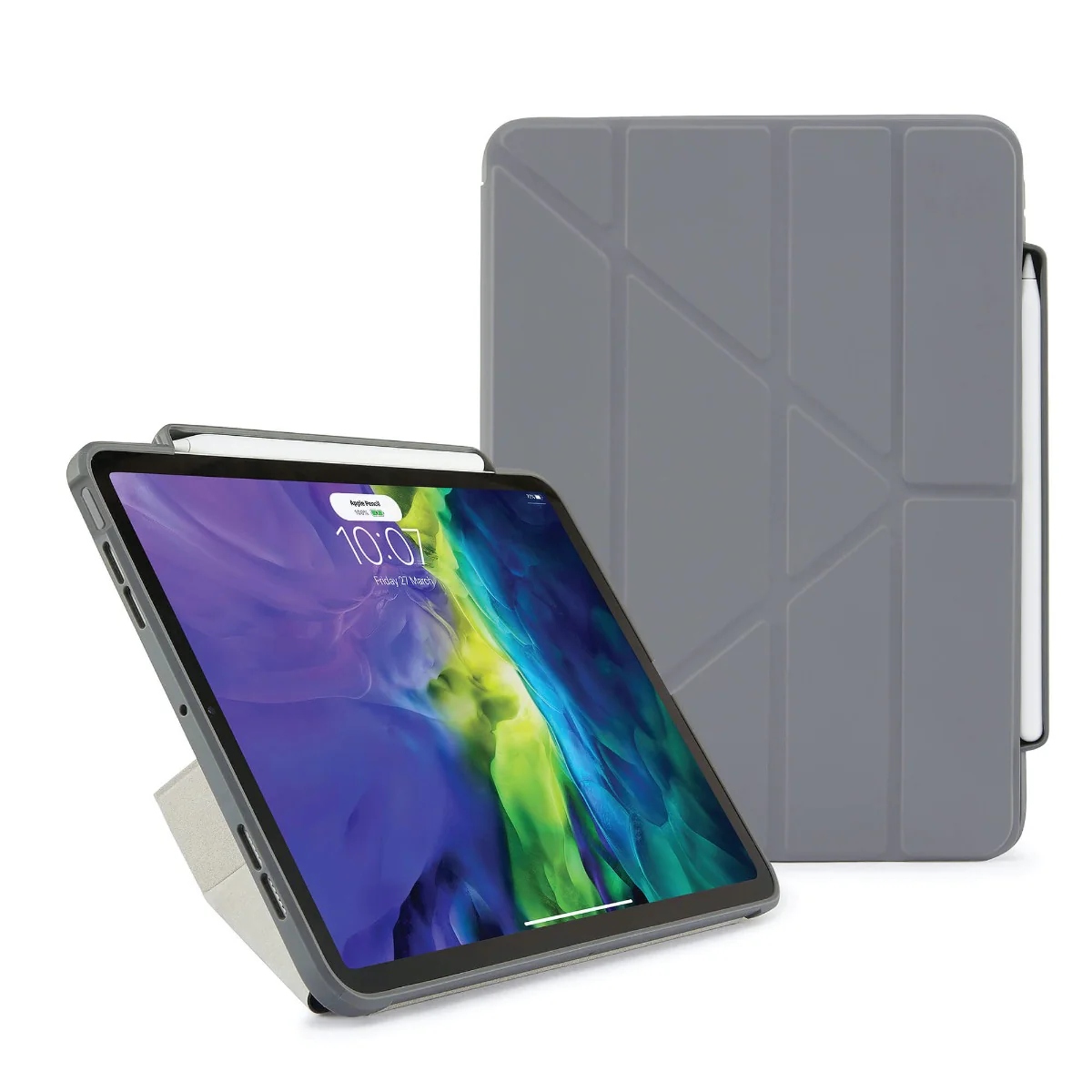 Pouzdro Pipetto Origami pro iPad Air 4 10,9" šedé