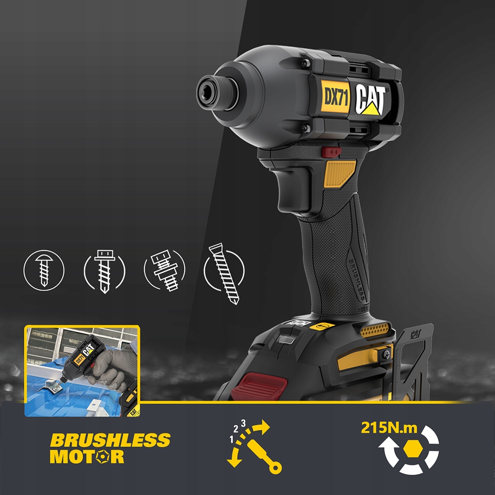 Zakrętarka udarowa CAT DX71 18V akumulatorowa HEX Pojemność akumulatora 2 Ah
