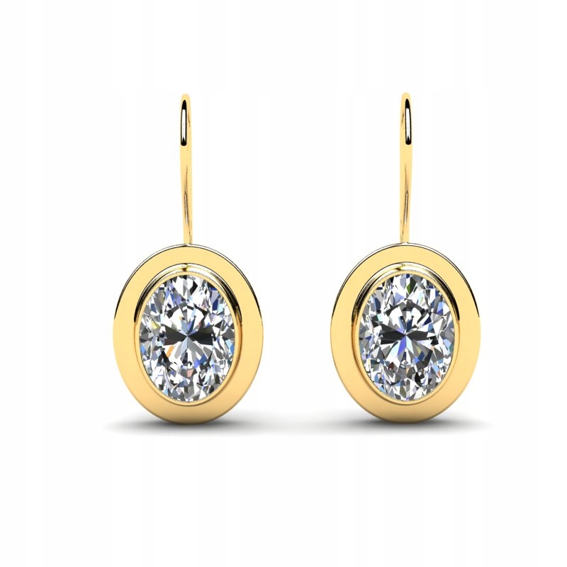 

Kolczyki Złote Z Błyszczącymi Cyrkoniami 9X12MM