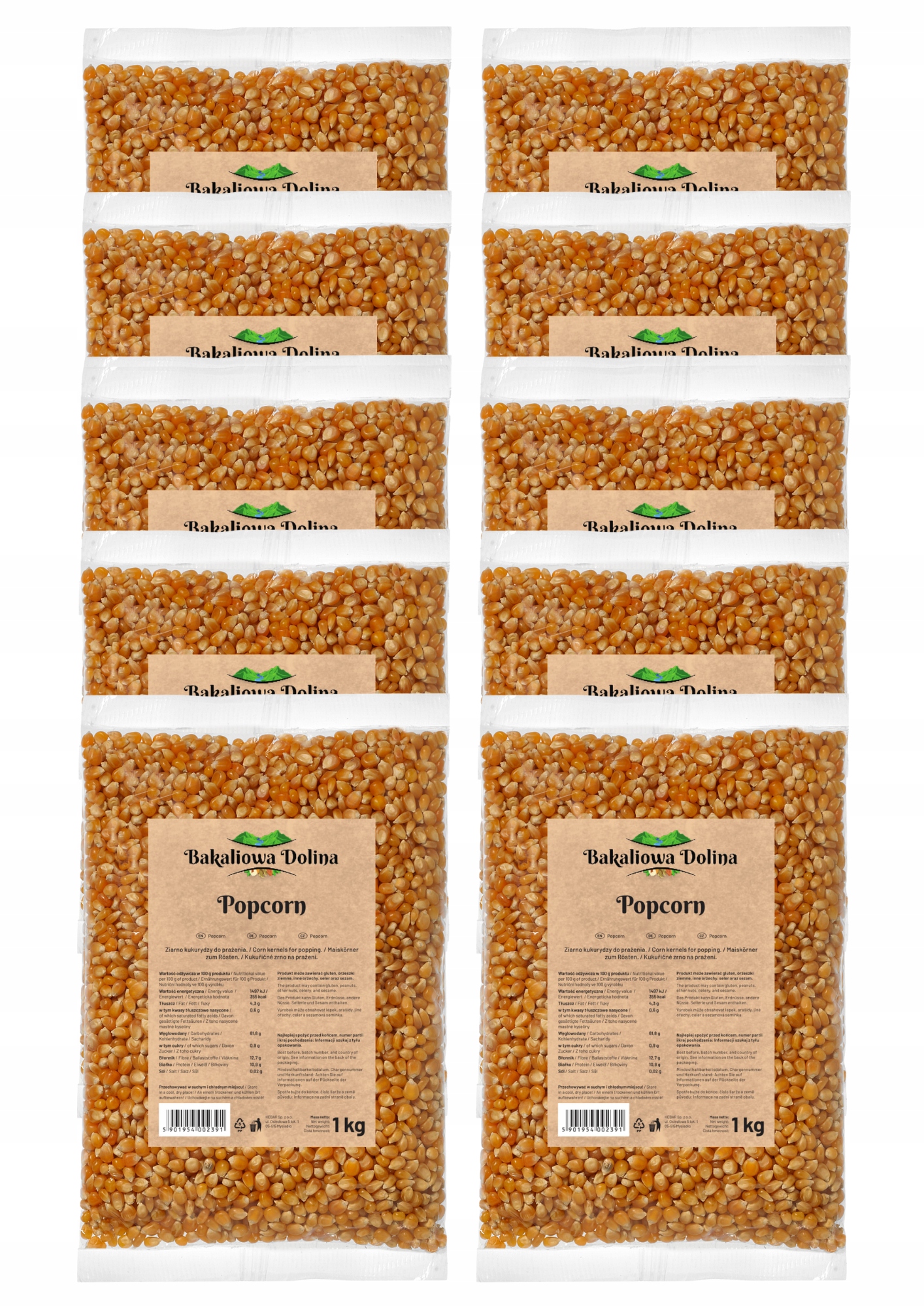 Levně Popcorn 10 Kg Zrno Kukuřice Pro Pražení Bez Soli Vysoká Kvalita Svačiny