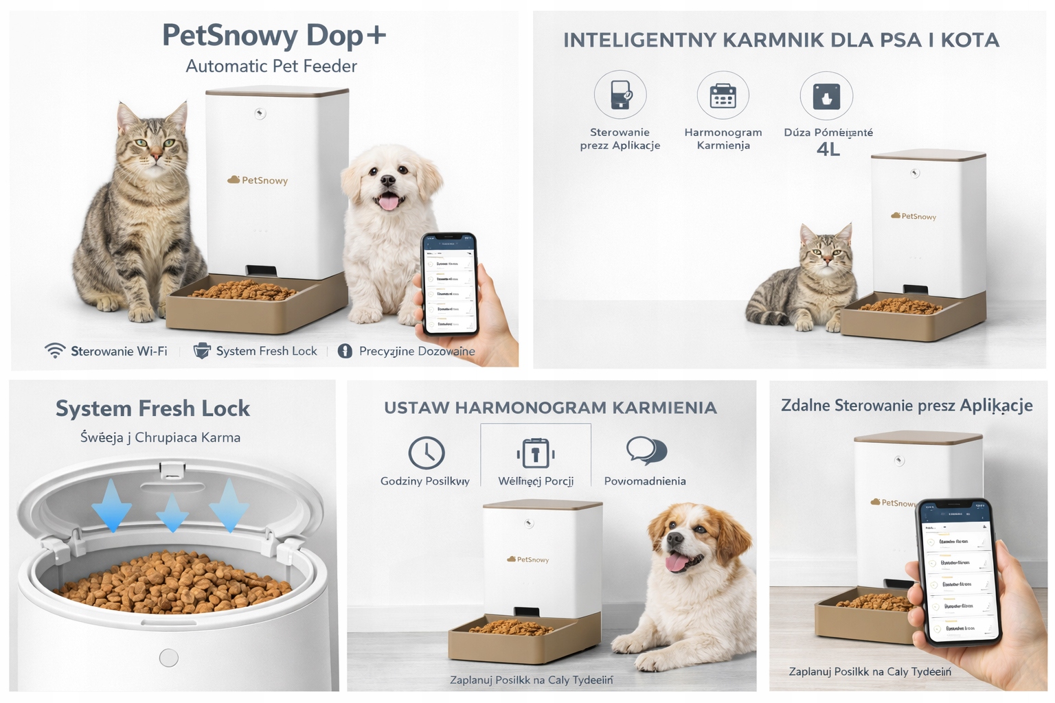 PetSnowy Snow+ Inteligentní automatické krmítko pro psa a kočku