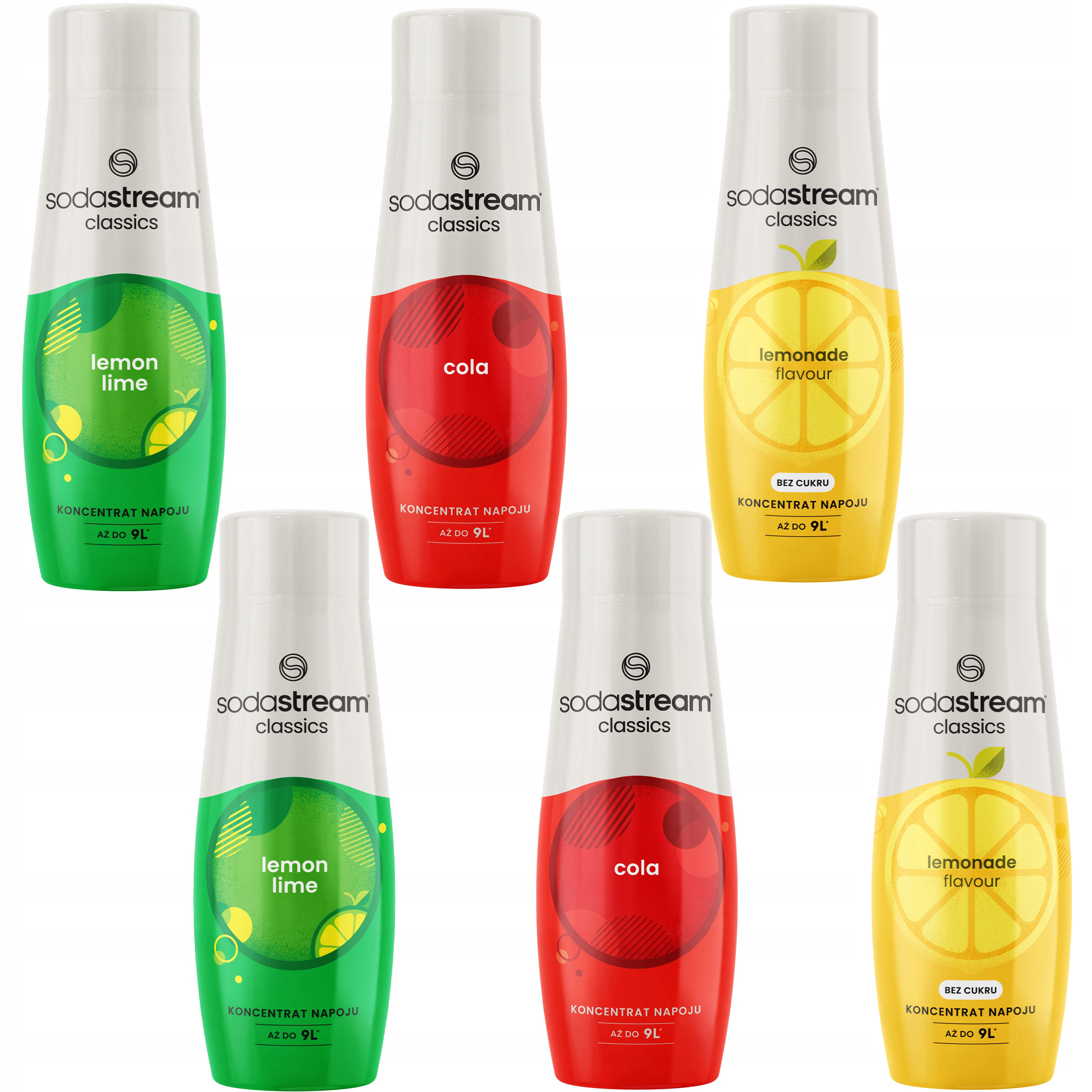 Sodastream Zestaw koncentratów Cytryna Limonka Cola Lemoniada Bez Cukru