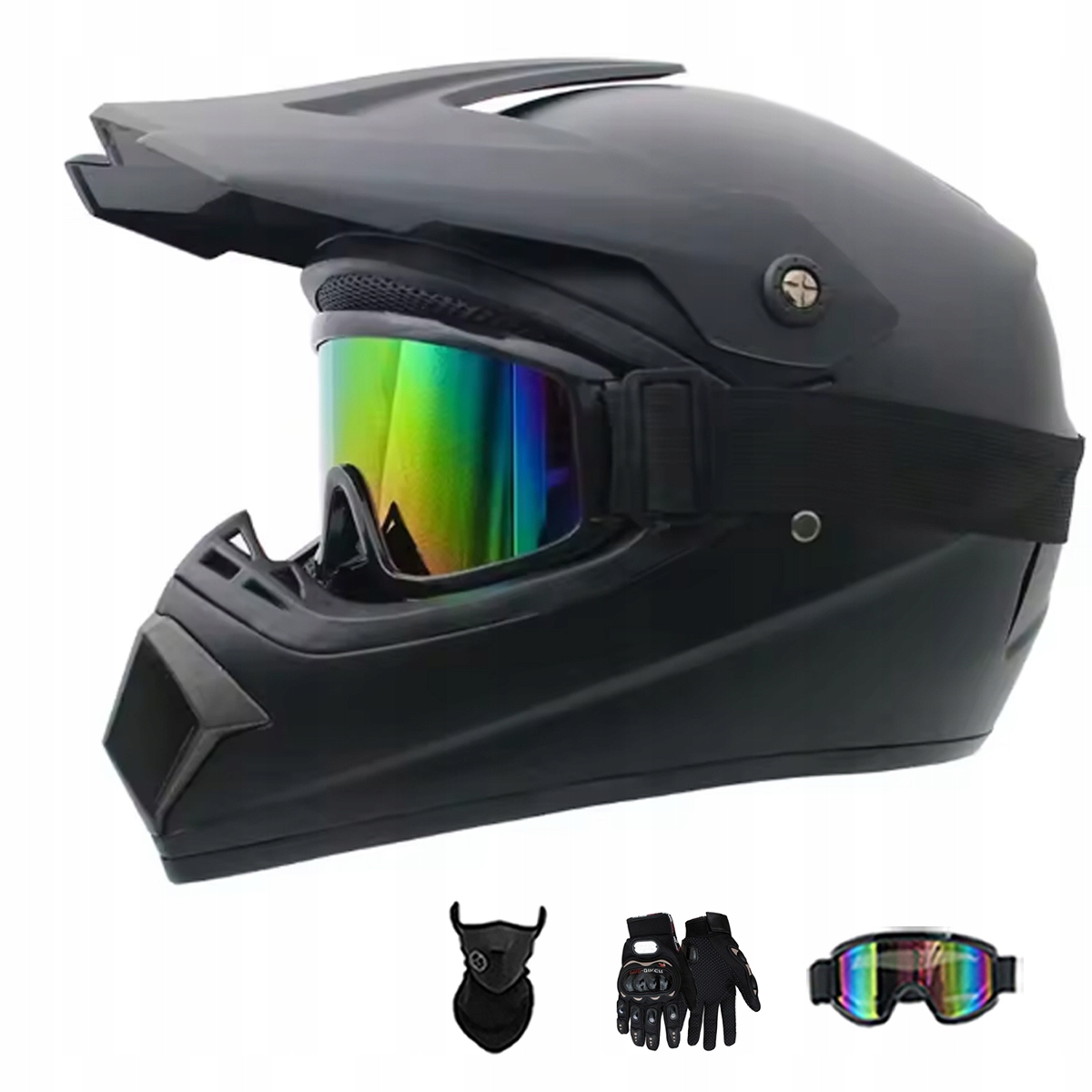Motocyklová Přilba Lehká Enduro Quada Brýle Rukavice Maska M