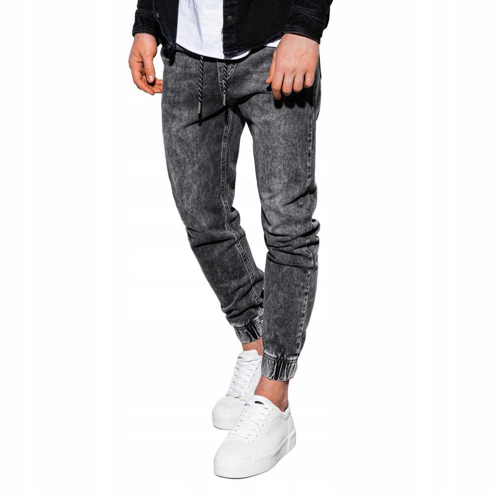 

Spodnie męskie jeansowe joggery P907 szare L