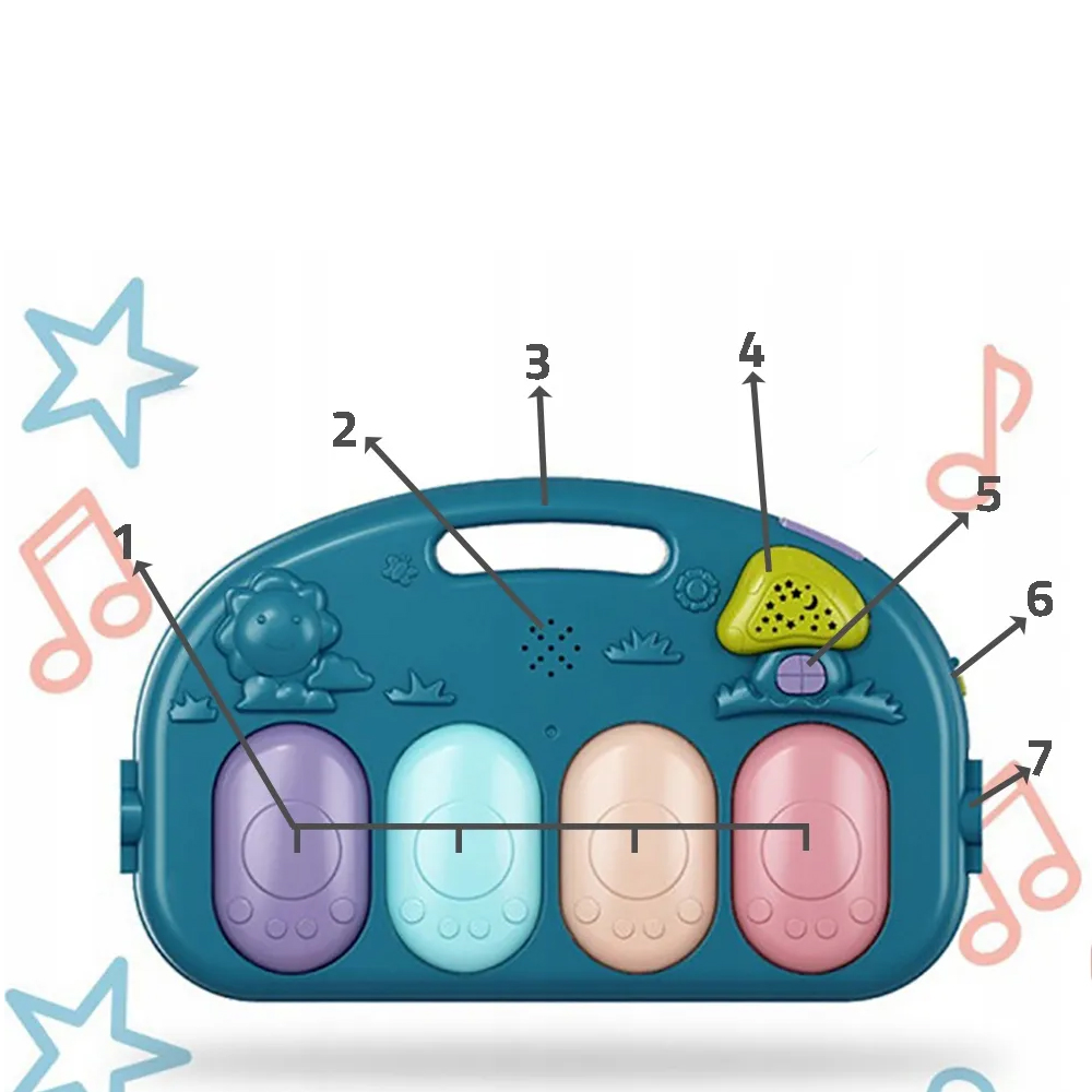 INTERAKTYWNA MATA EDUKACYJNA Z PIANINKIEM MATA DLA MALUSZKA + ZABAWKI 3w1 Minimalny wiek dziecka 0