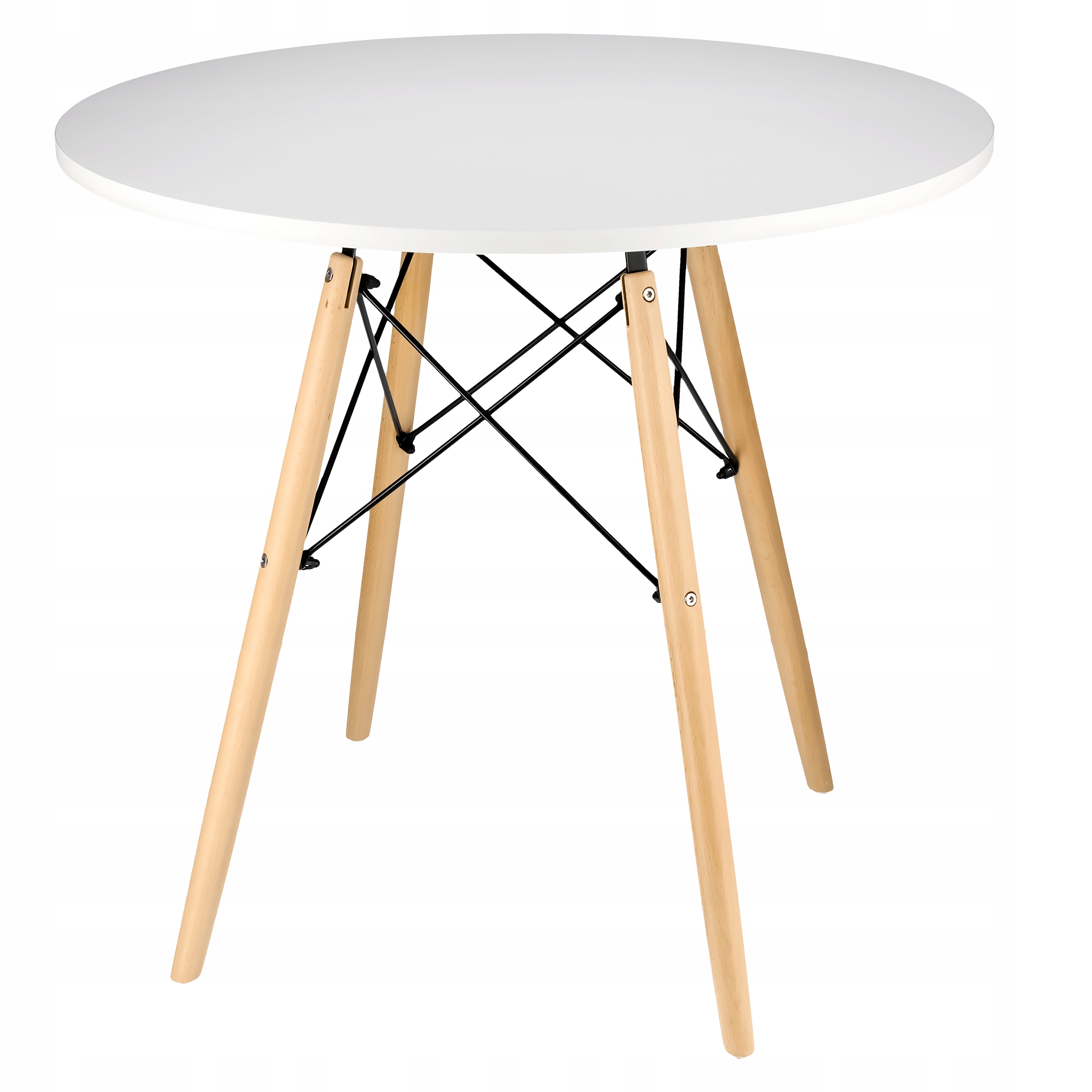 Moderný Okrúhly Biely Škandinávsky Stôl Do Jedálne, Kuchyne, Obývačky