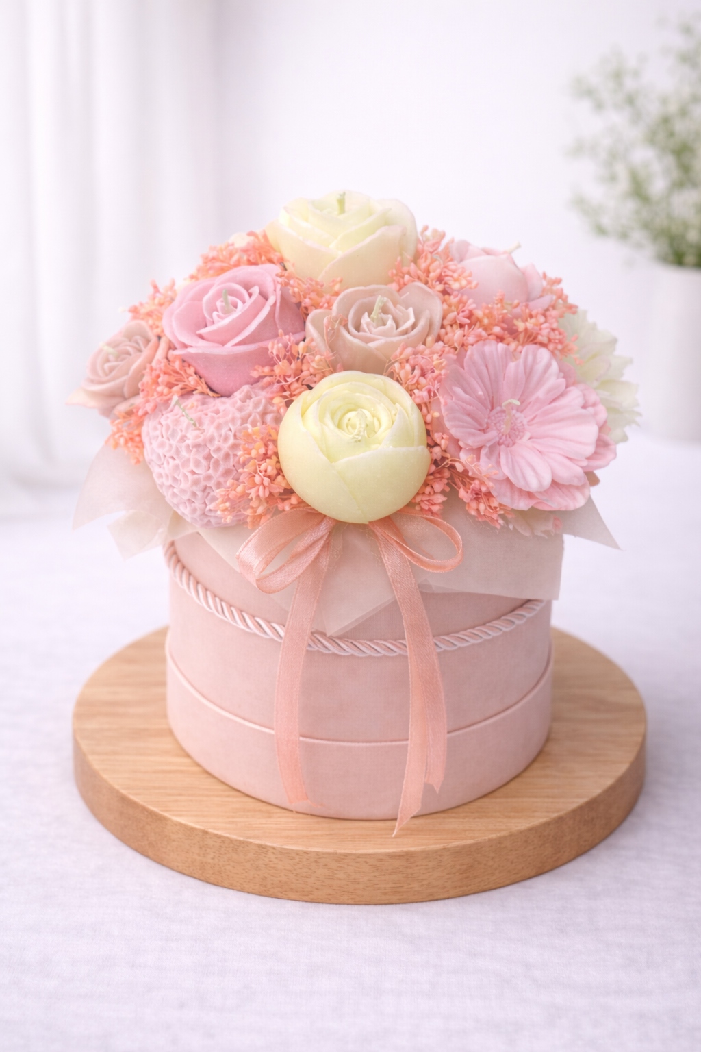 Flower Box Sójové svíčky Věčná kytice Dárek Narozeniny Jmeniny