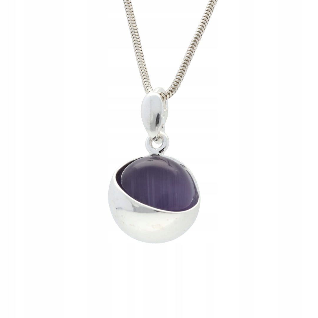 Kulatý přívěsek s fialovým reliéfem stříbro