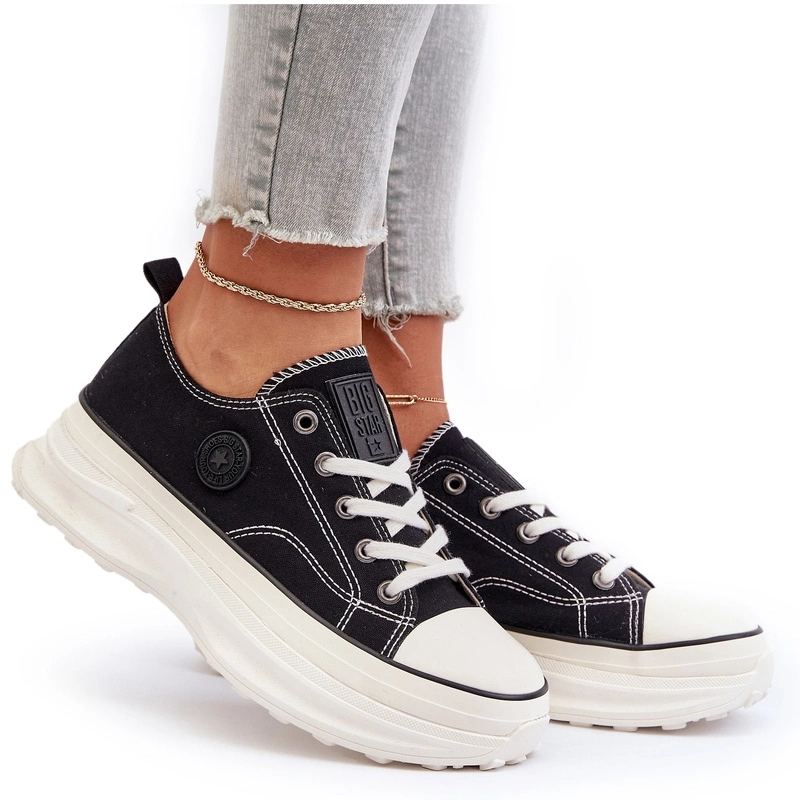 Dámské Tenisky Na Masivní Podrážce, Módní Big Star NN274125 Černé, Velikost 38