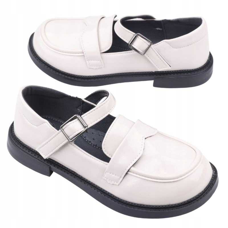 MOKASYNY DZIEWCZĘCE SPRZĄCZKA LAKIEROWANE PÓŁBUTY Kod producenta D-136BEIGE32