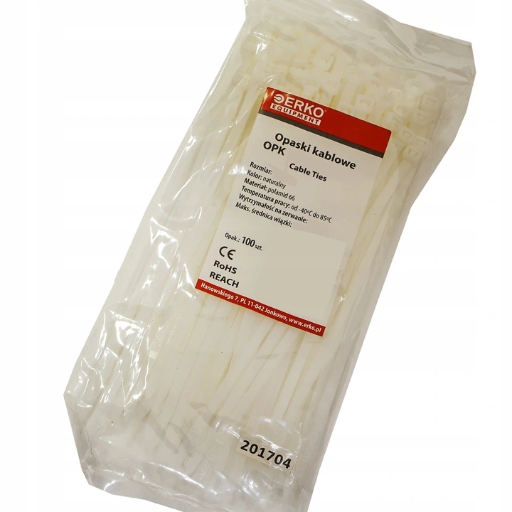 

opaska zaciskowa biała Opk 160 2,5 100szt Erko